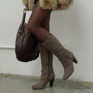 El Dantes Style Moto Biker Boots Heeled Buckle Grunge Indie Sleaze 90s